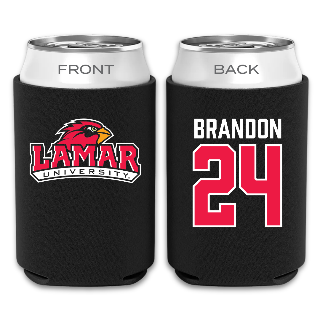 Lamar University Softball Black Can Cooler - #24 Trinity Brandon