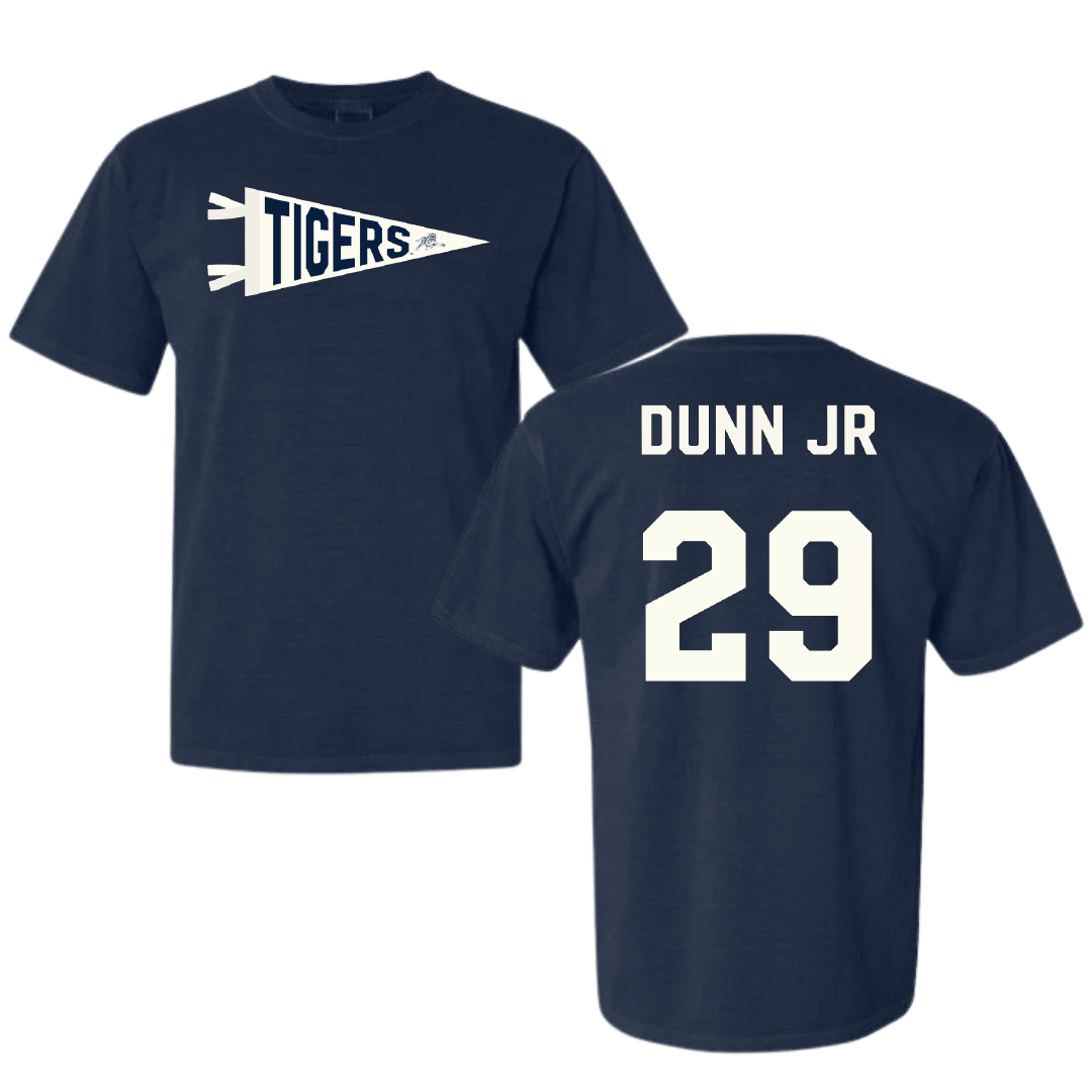 Jackson State University Football Navy Pennant Comfort Colors Tee - #29 Frankie Dunn Jr