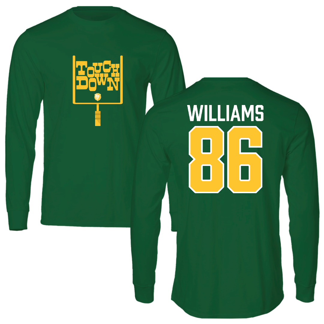 Southeastern Louisiana University Football Green Touchdown Long Sleeve - #86 Mike Williams