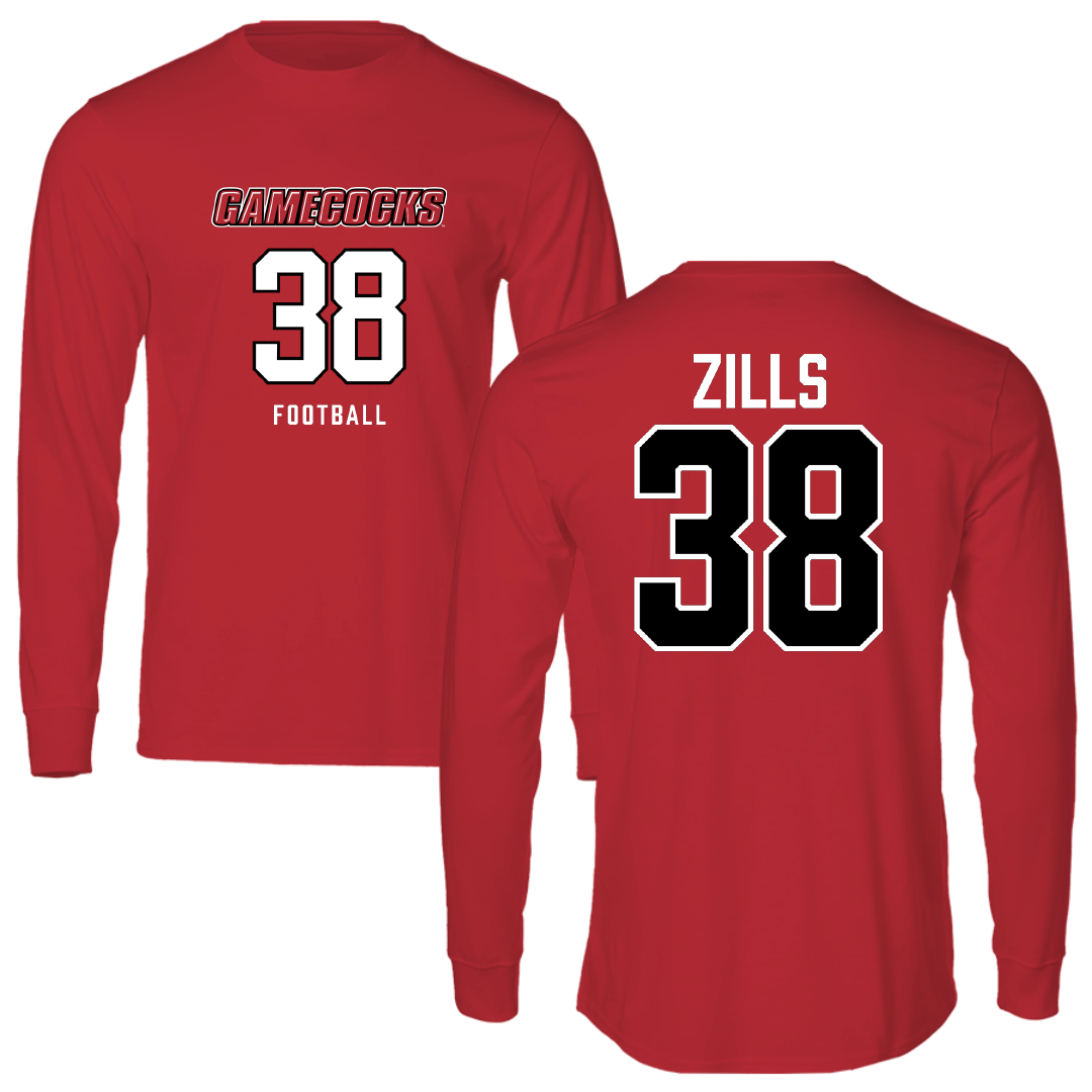 Jacksonville State University Football Red Long Sleeve - #38 Nate Zills