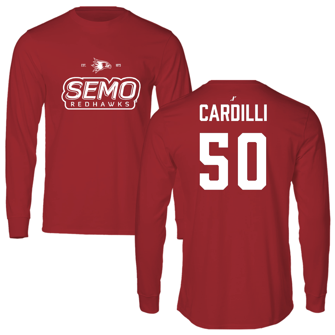 Southeast Missouri State University Football Canvas Red General Long Sleeve - #50 Mike Cardilli
