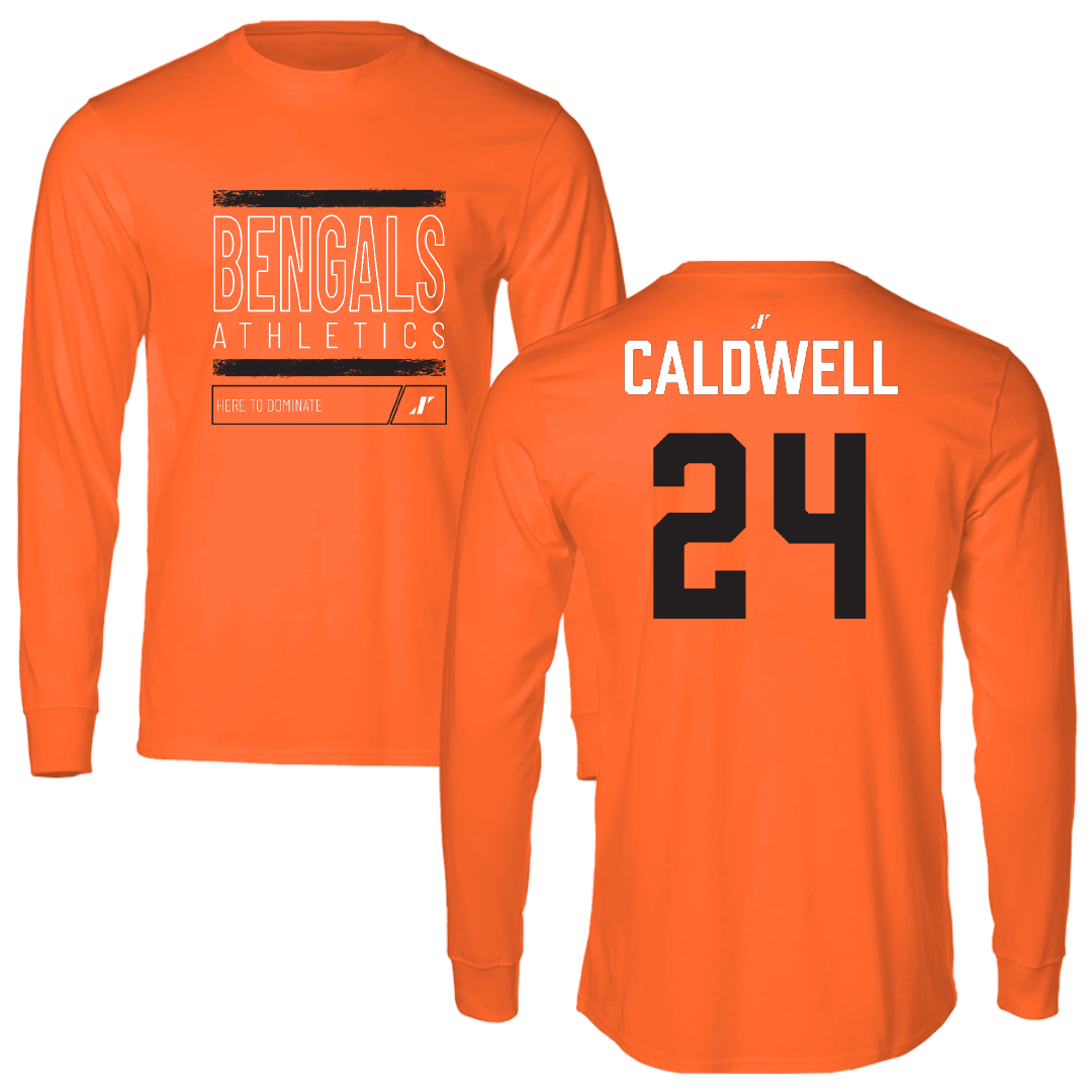 Idaho State University Basketball Orange Dominate Performance Long Sleeve - #24 Aspen Caldwell
