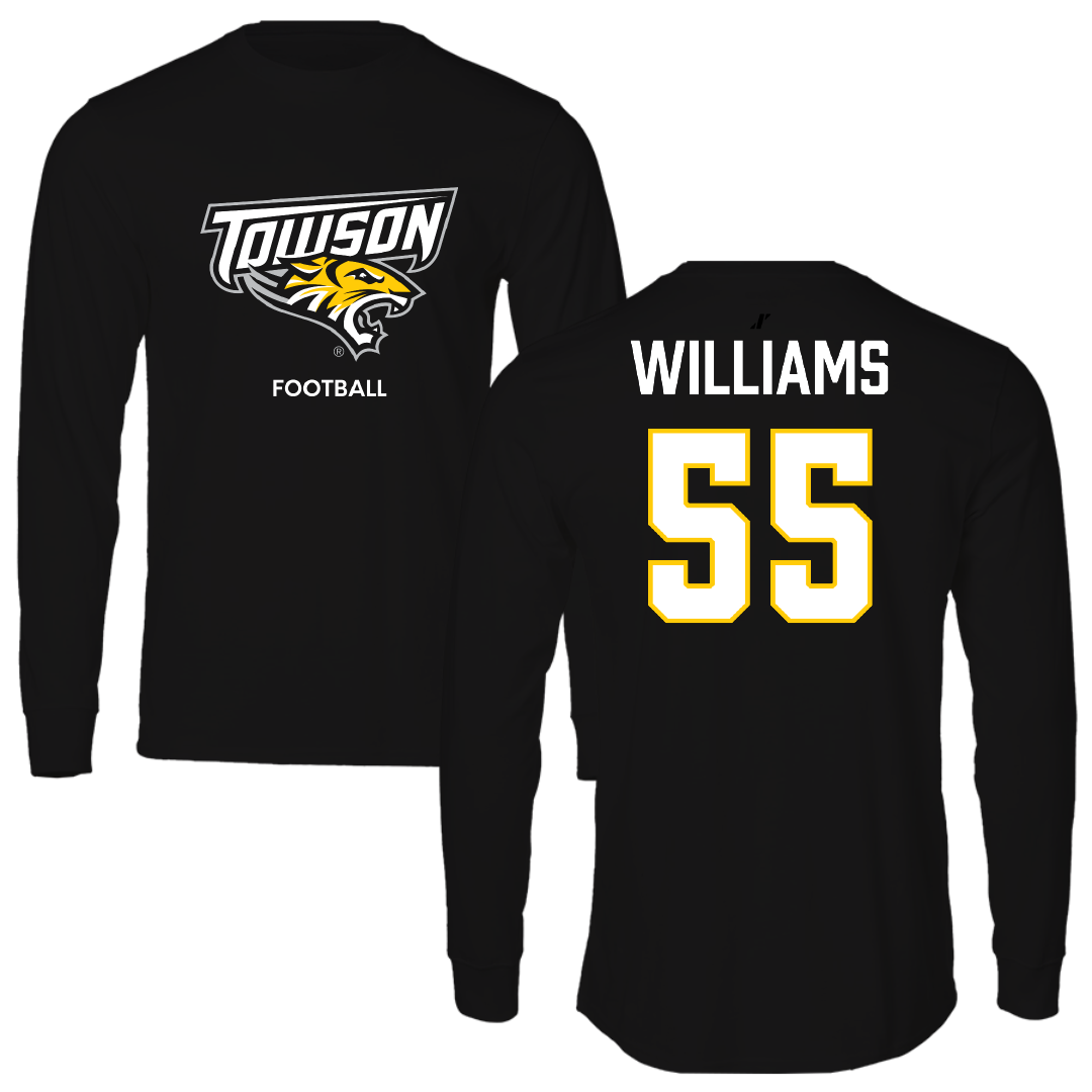 Towson University Football Black Performance Long Sleeve - #55 Mike Williams