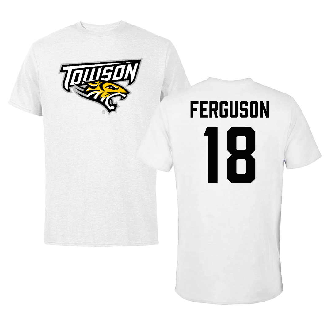 Towson University Softball White Tee - #18 Addie Ferguson