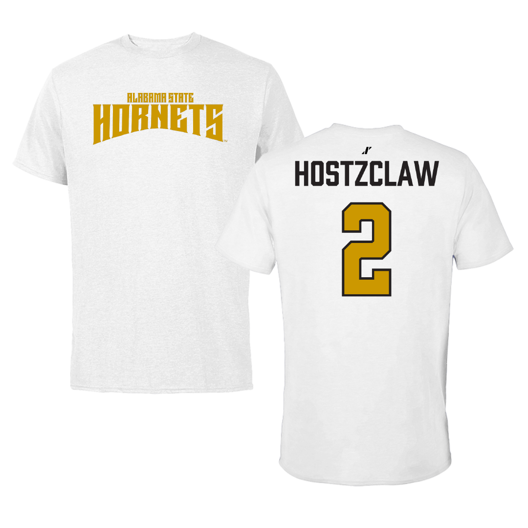 Alabama State University Football White Classic Tee - #2 Jamarie Hostzclaw