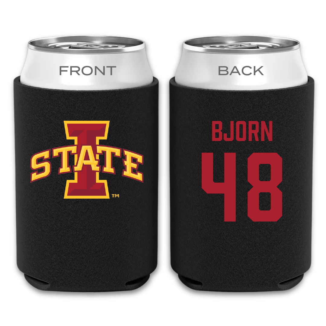 Iowa State University Football Black Can Cooler - #48 Jack Bjorn