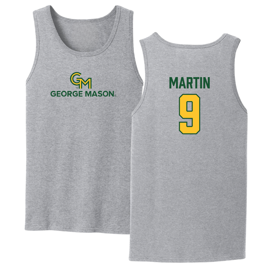 George Mason University Soccer Sport Gray Tank Top - #9 Mia Martin