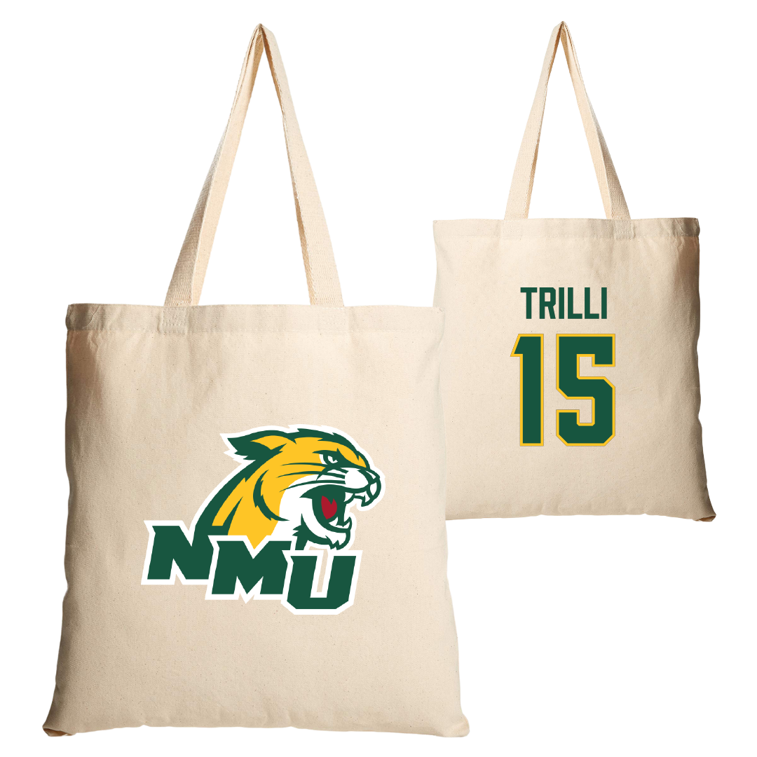 Northern Michigan University Basketball Tan Canvas Tote Bag - #15 Brandon Trilli