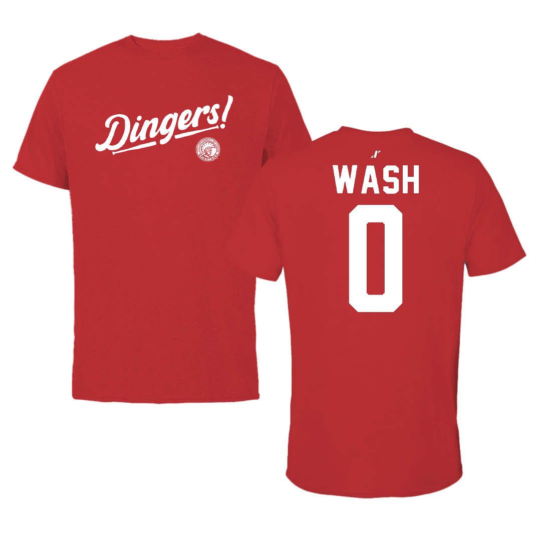 University of Tampa Baseball Red Dingers Tee - #0 Logan Wash
