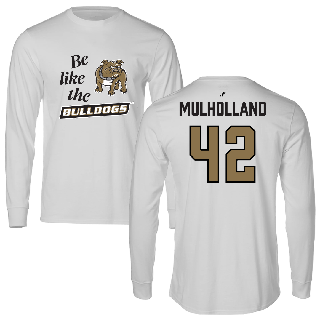 Bryant University Baseball Light Gray Be Like Us Performance Long Sleeve - #42 Billy Mulholland