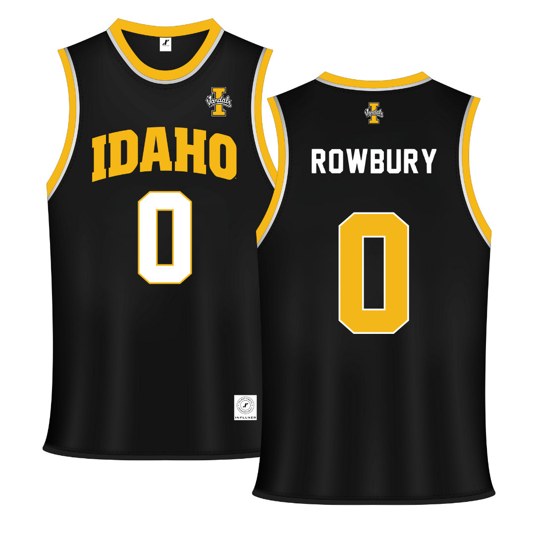 University of Idaho Black Basketball Jersey - #0 Brody Rowbury