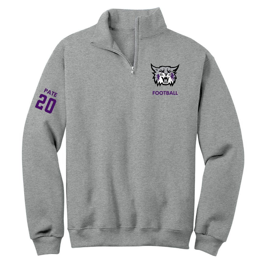 Weber State University Football Sport Gray Quarter-Zip - #20 Montae Pate