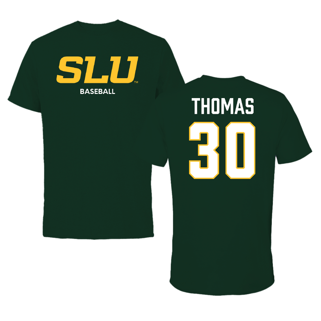 Southeastern Louisiana University Baseball Forest Green Performance Tee - #30 Shea Thomas