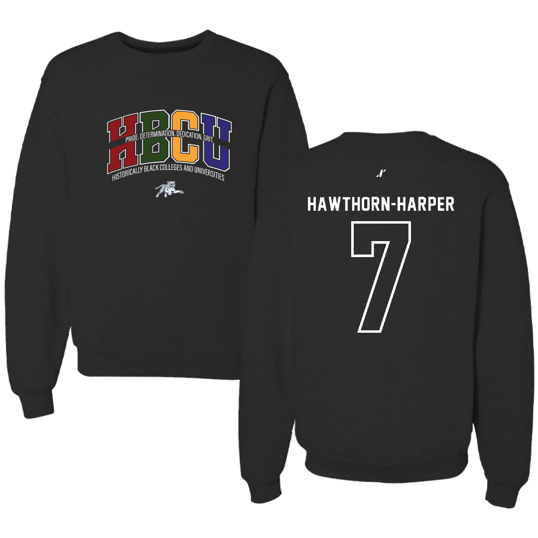 Jackson State University Soccer Black HBCU Crewneck - #7 Ryanne Hawthorn-Harper