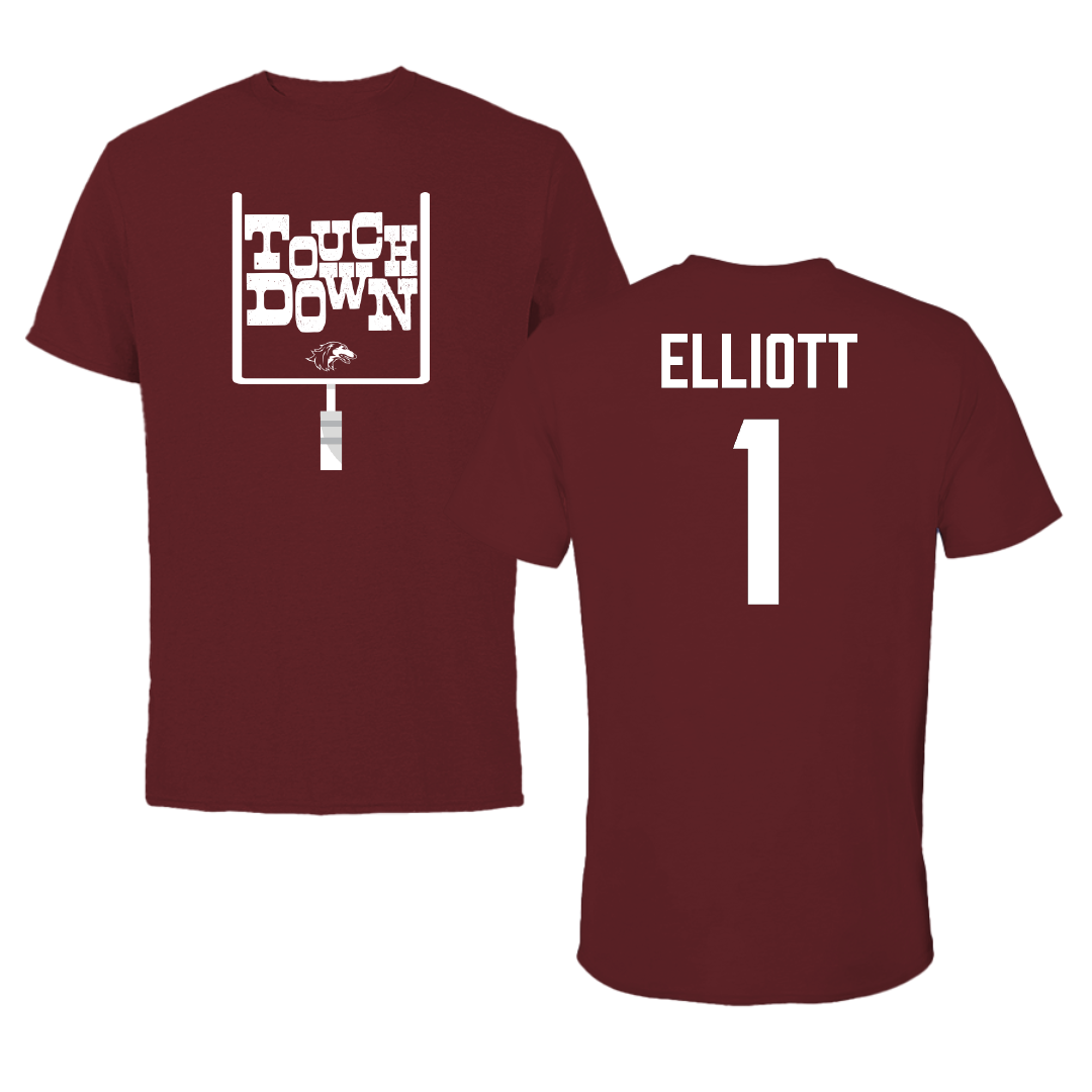 Southern Illinois University at Carbondale Football Maroon Touchdown Performance Tee - #1 Romeir Elliott