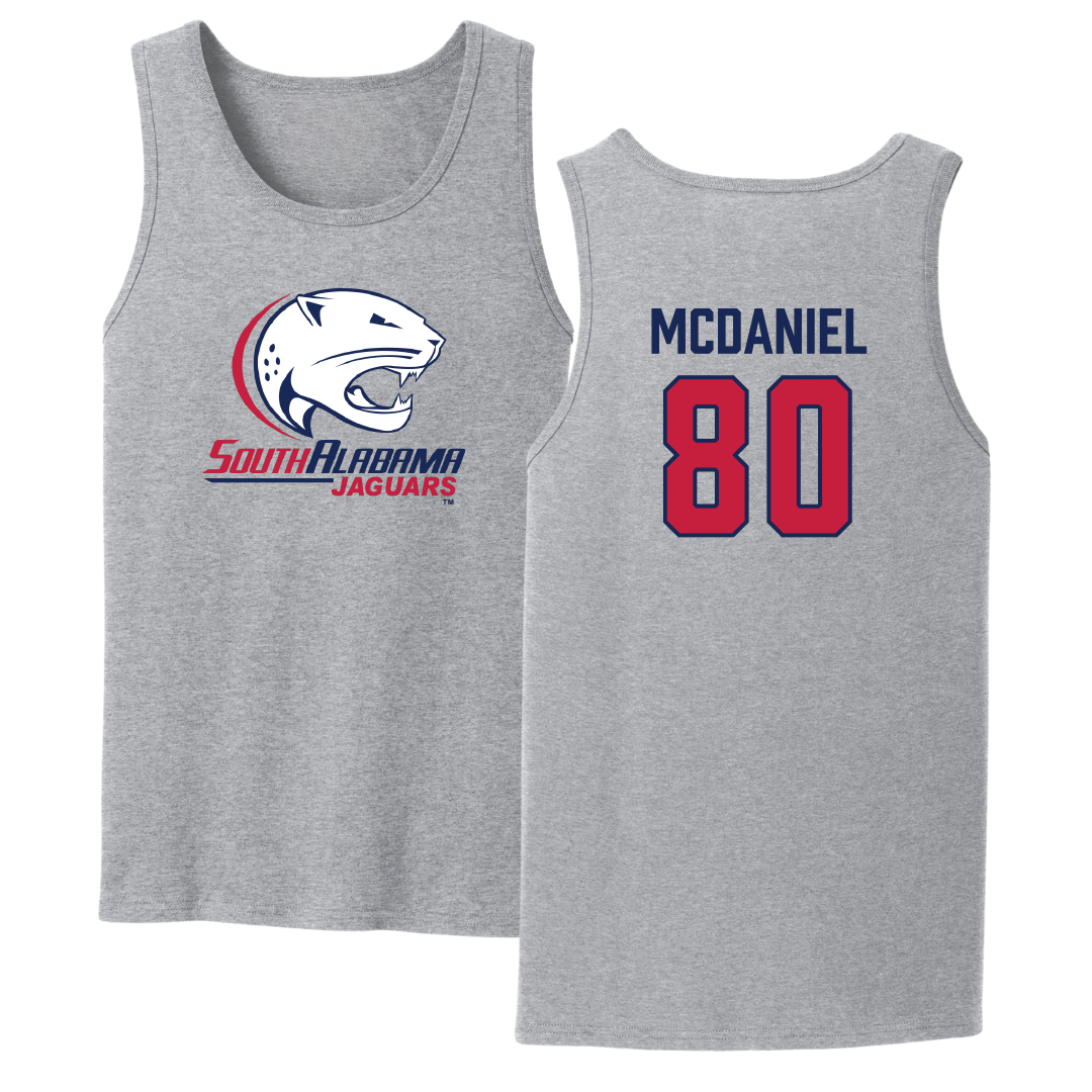University of South Alabama Football Sport Gray Tank Top - #80 Hollis McDaniel