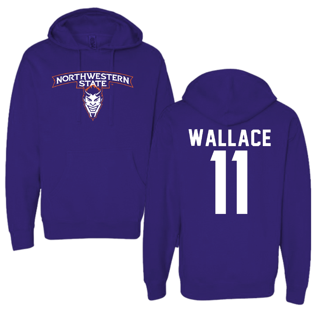 Northwestern State University Football Purple Hoodie - #11 Dane Wallace