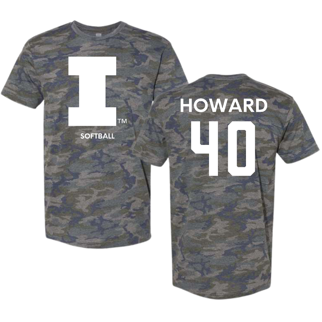 University of Illinois Softball Vintage Camo Tee - #40 Zoie Howard
