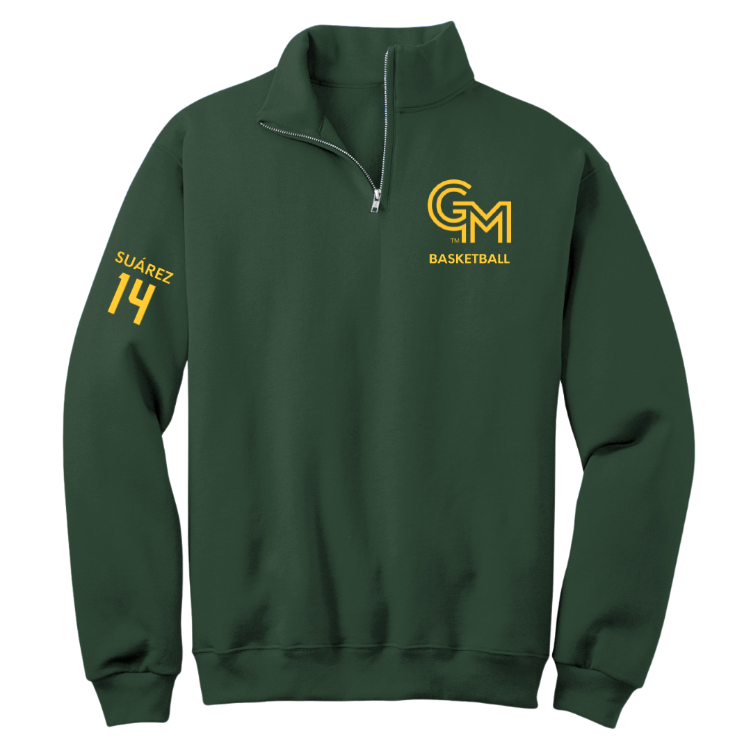 George Mason University Basketball (W) Forest Green Quarter-Zip - #14 Paula Suárez