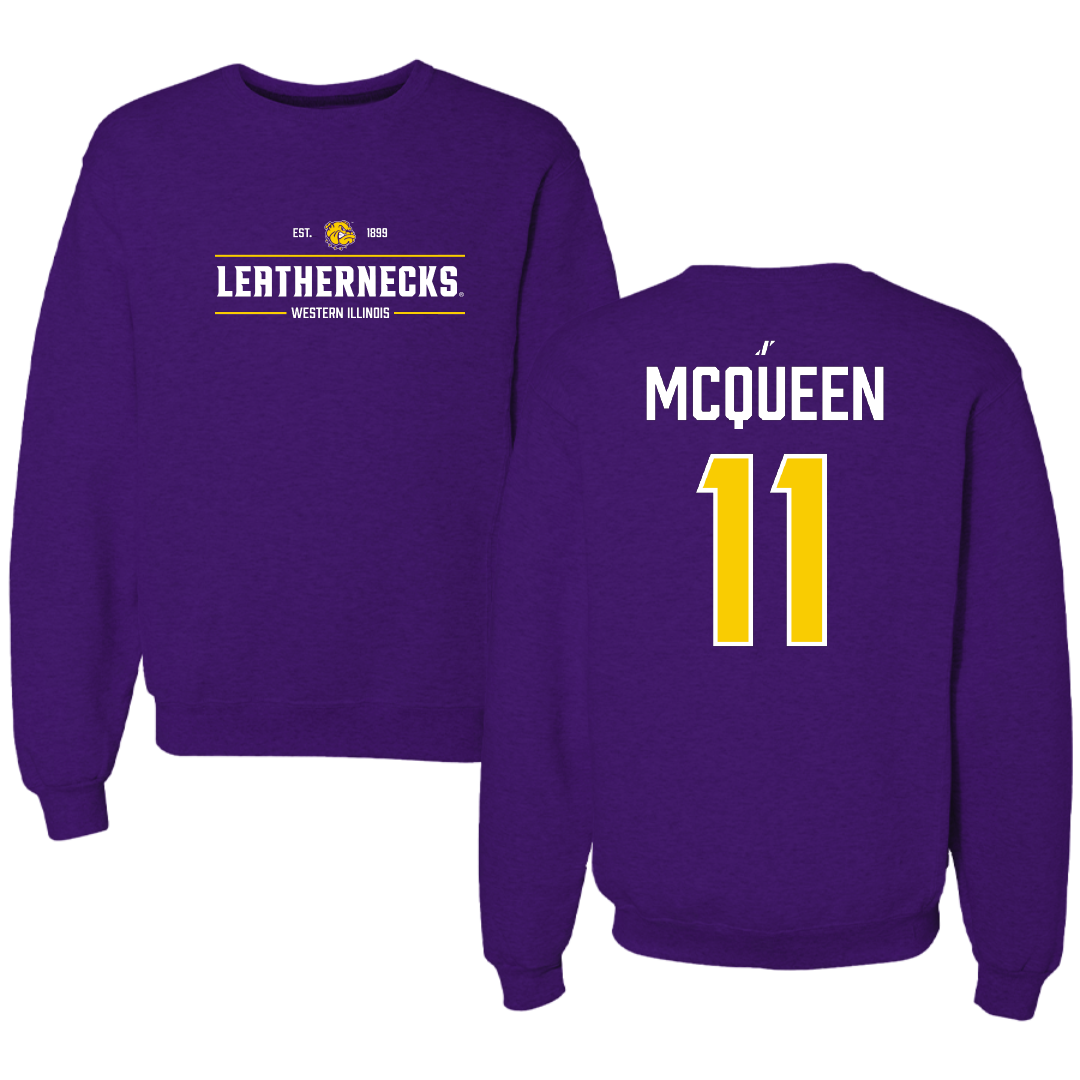 Western Illinois University Softball Purple General Crewneck - #11 Tori McQueen