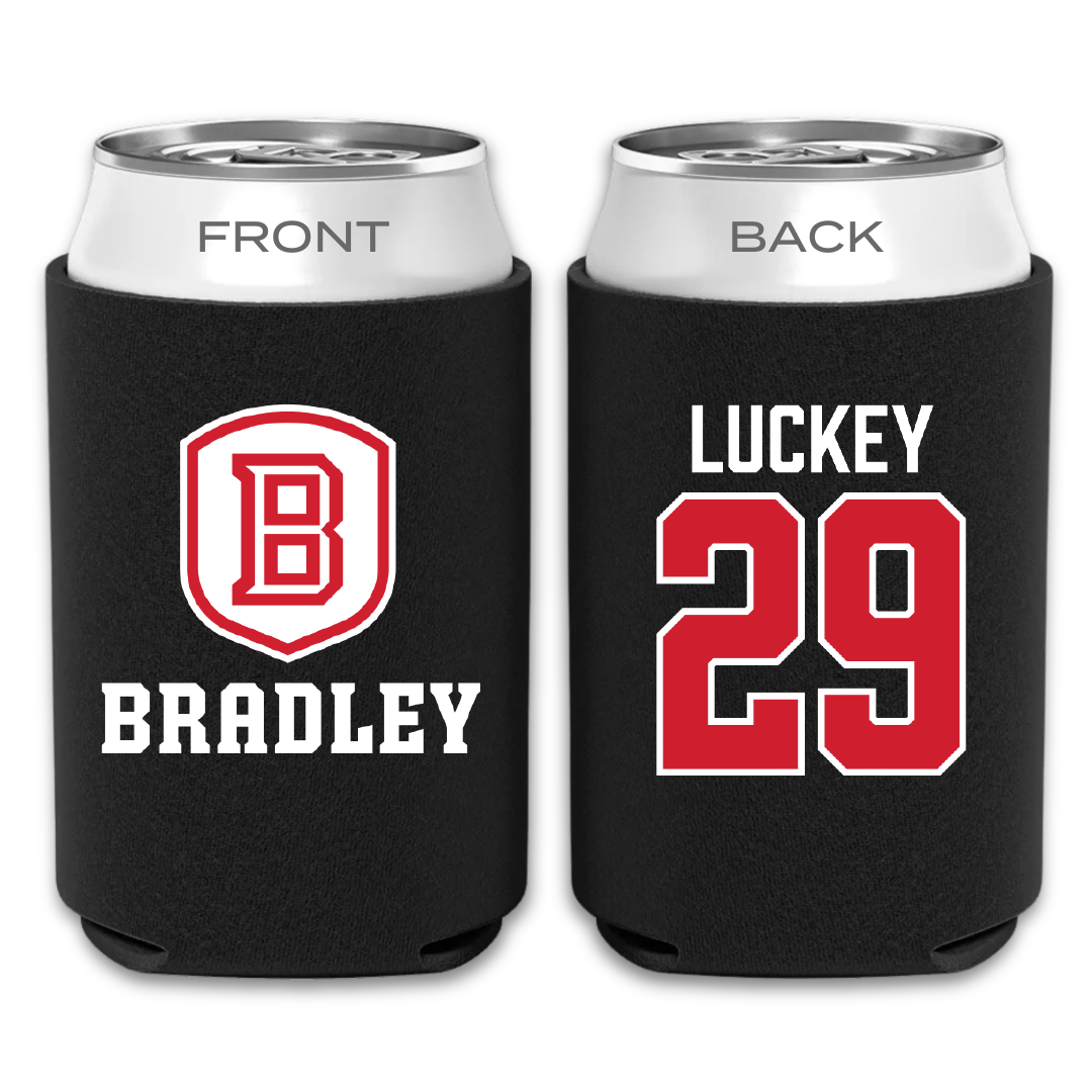 Bradley University Baseball Black Can Cooler - #29 Cole Luckey