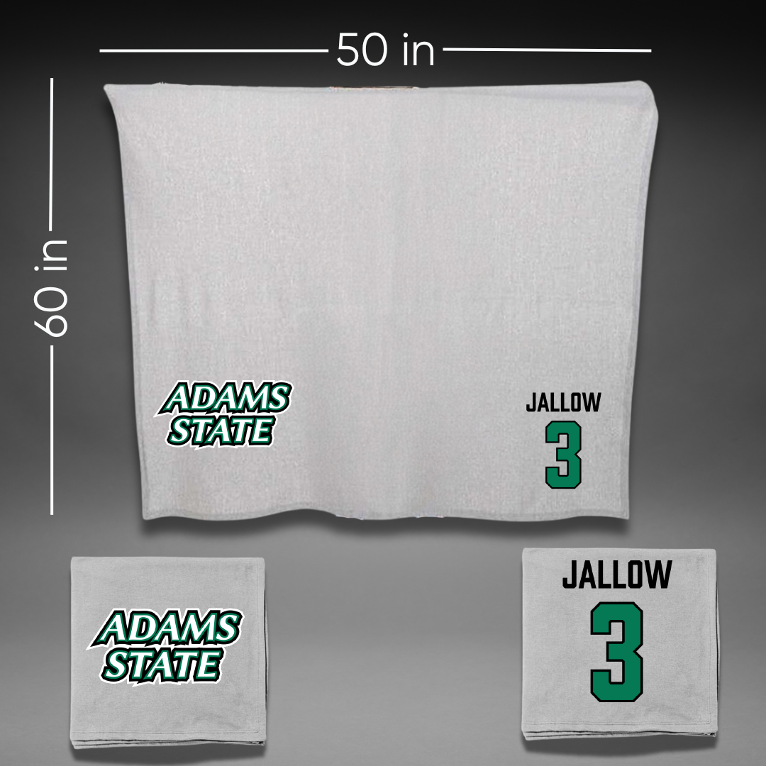Adams State University Basketball (M) Gray Blanket - #3 Emilek Jallow