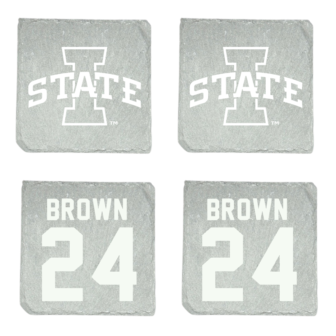 Iowa State University Basketball (W) Stone Coaster (4 Pack)  - #24 Addy Brown