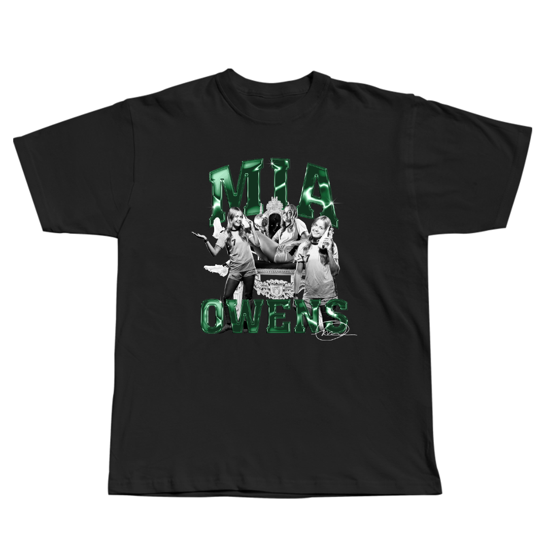 Utah Valley University Soccer (W) Black Mia Owens Comfort Colors Tee - #7 Mia Owens