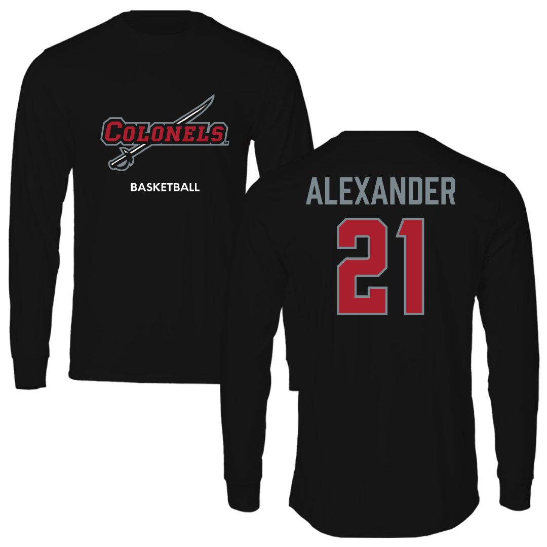 Nicholls State University Basketball (W) Black Colonels Performance Long Sleeve - #21 Lexi Alexander