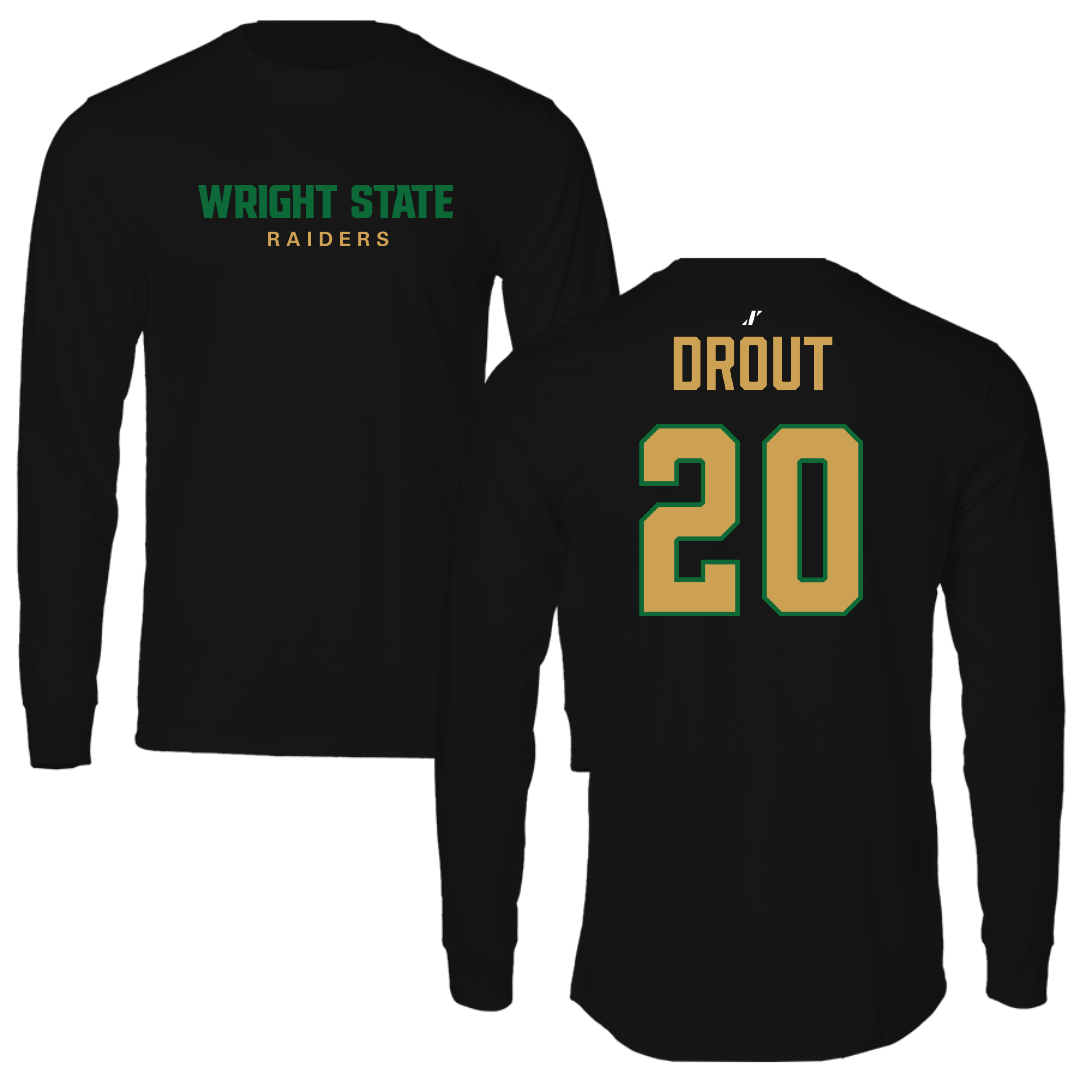 Wright State University Basketball Black Performance Long Sleeve - #20 MaKenzie Drout