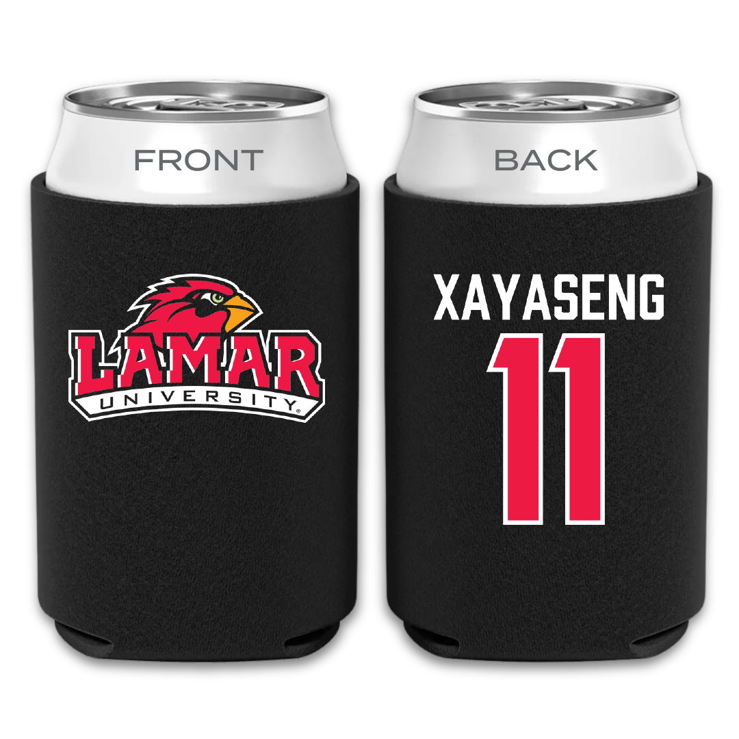 Lamar University Softball Black Can Cooler - #11 Kalyn Xayaseng