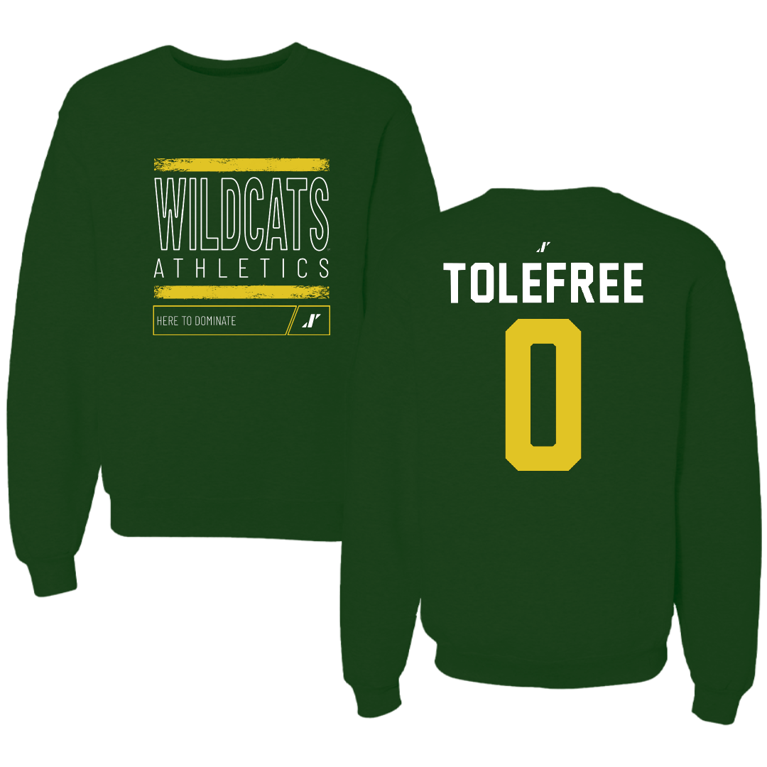Northern Michigan University Basketball Forest Green Dominate Crewneck - #0 Najashi Tolefree
