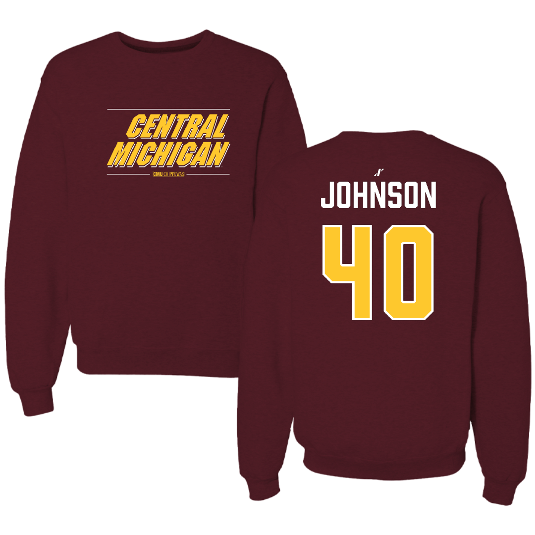 Central Michigan University Basketball (W) Maroon General Crewneck - #40 Taylor Johnson