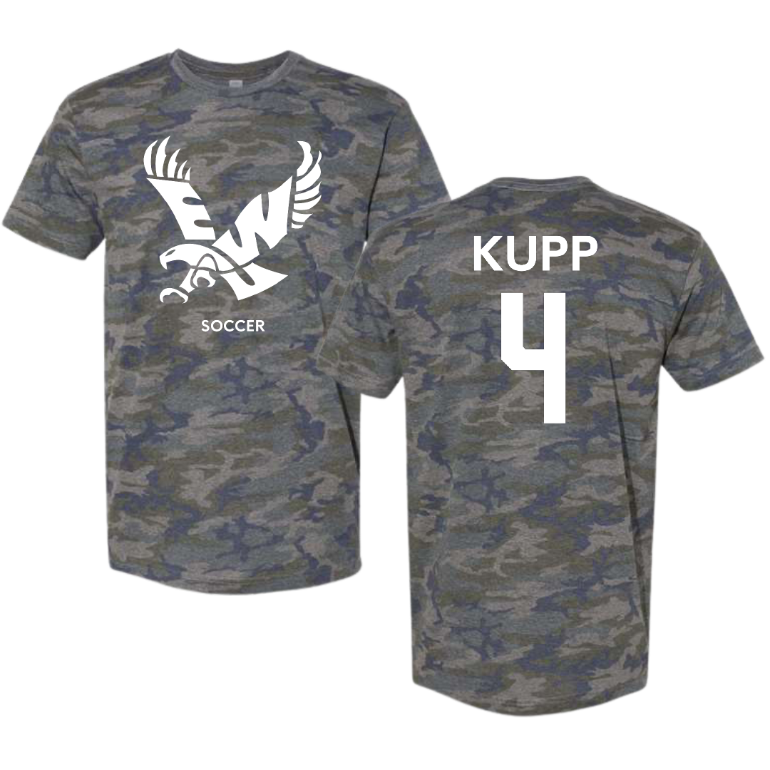 Eastern Washington University Soccer (W) Vintage Camo Tee - #4 Katrina Kupp
