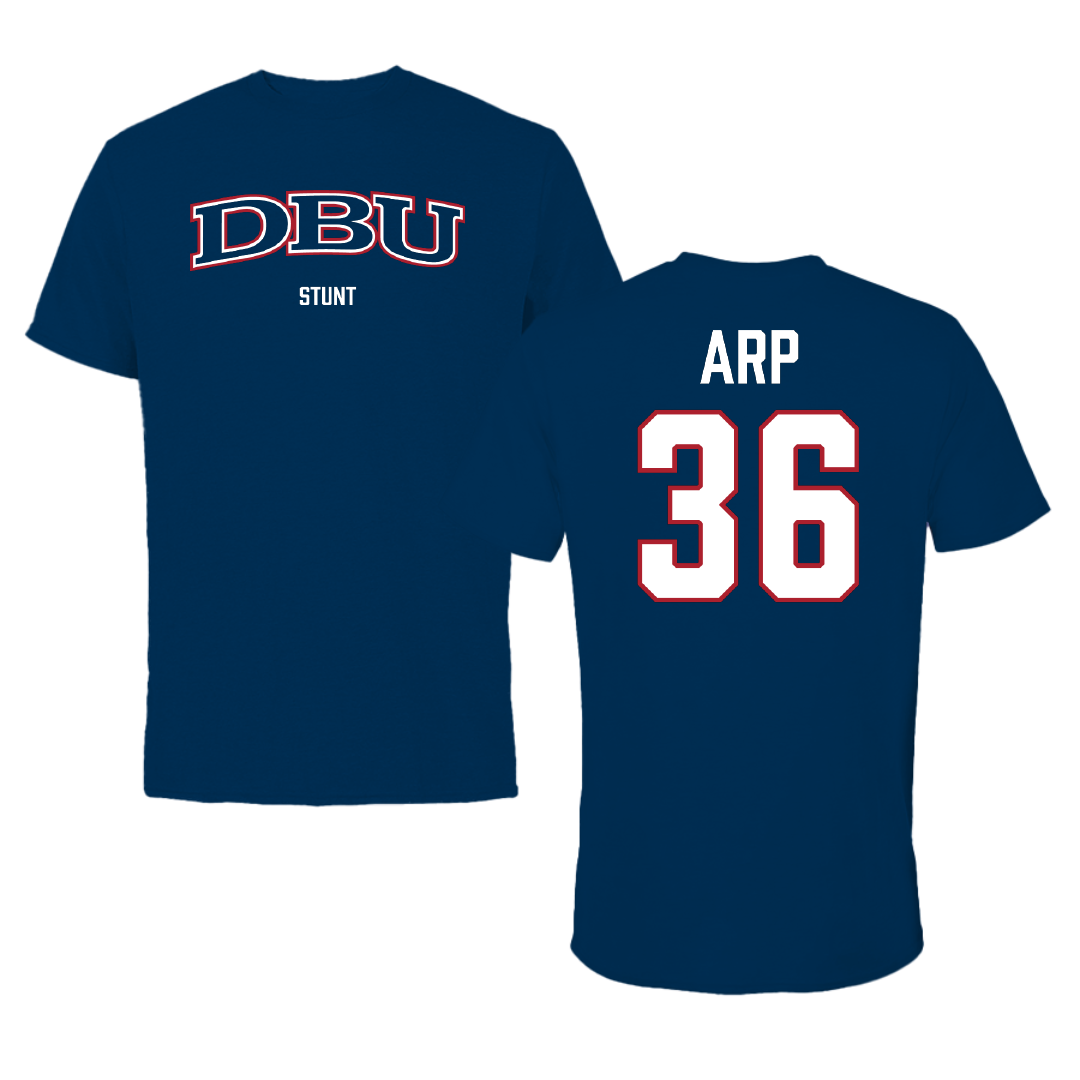 Dallas Baptist University STUNT Navy Performance Tee - #36 Ashtyn Arp