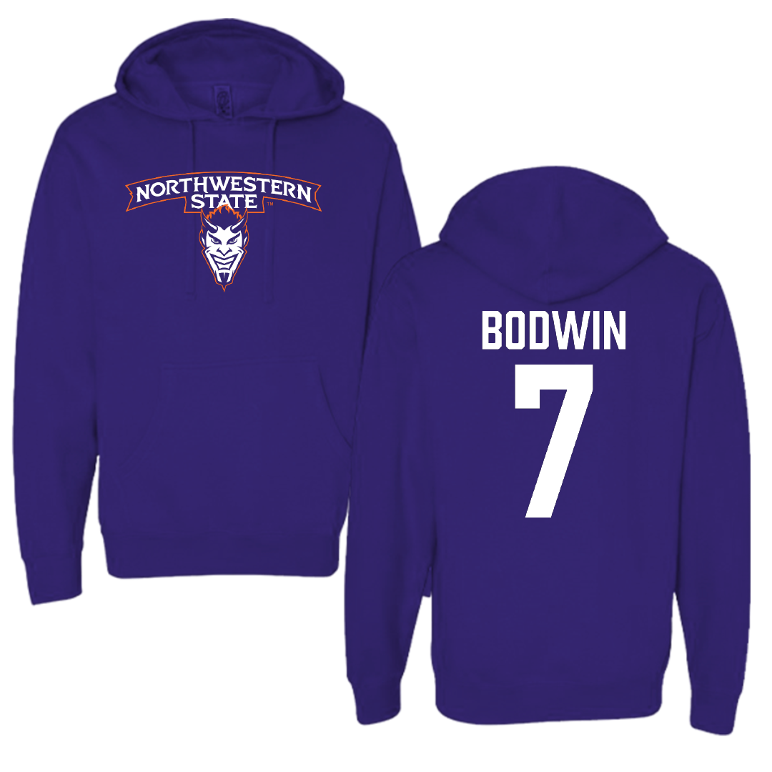 Northwestern State University Football Purple Hoodie - #7 Jeremiah Bodwin
