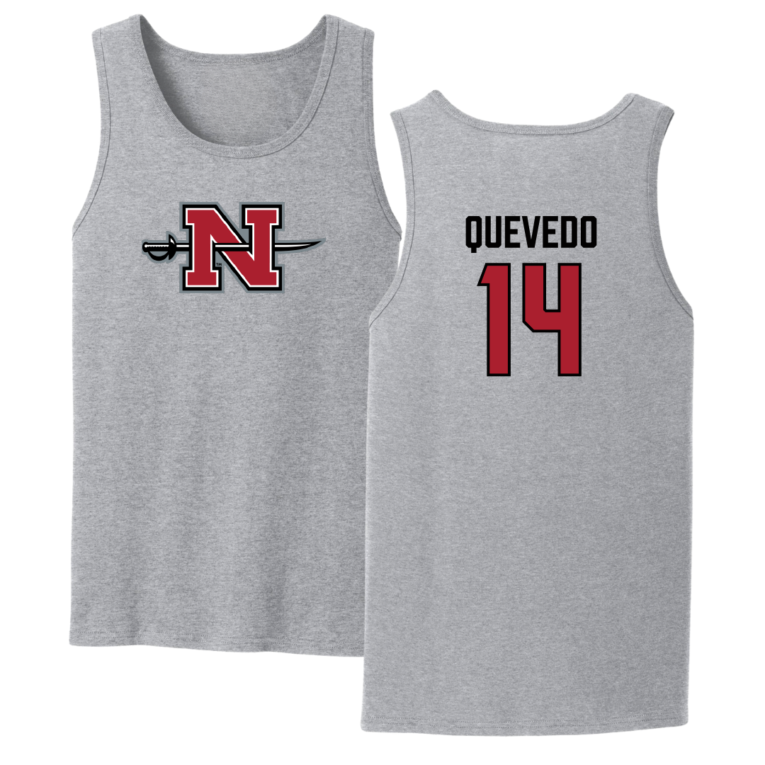Nicholls State University Baseball Sport Gray Tank Top - #14 Michael Quevedo