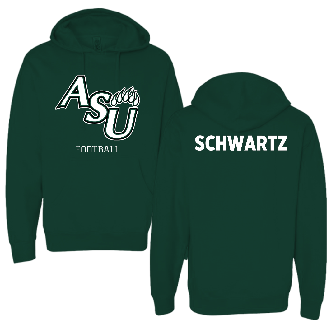 Adams State University Football Forest Green Block Hoodie - Jason Schwartz