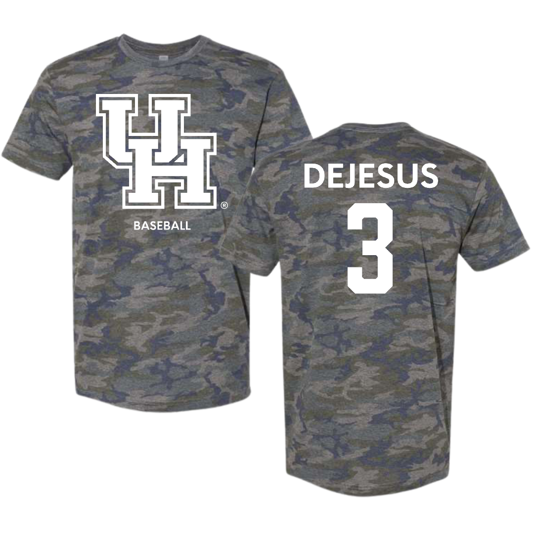 University of Houston Baseball Vintage Camo Tee - #3 Coby DeJesus