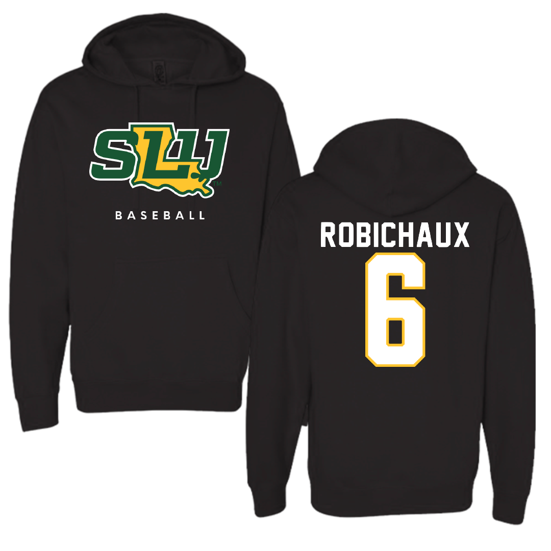 Southeastern Louisiana University Baseball Black Hoodie - #6 Ben Robichaux