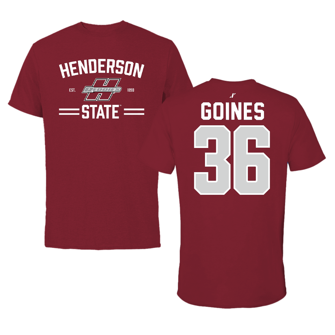 Henderson State University Baseball Cardinal General Tee - #36 Dawson Goines