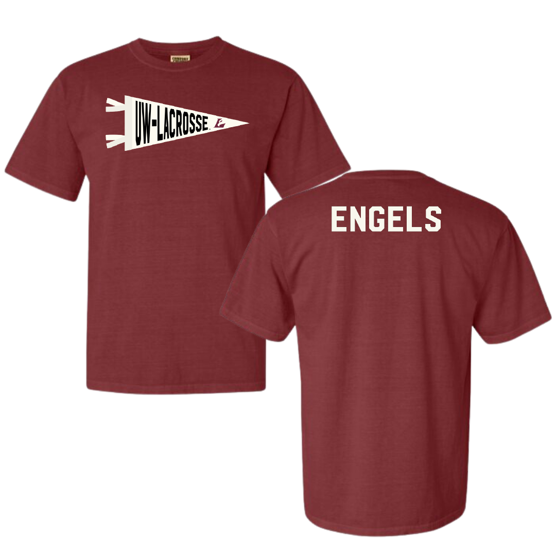 University of Wisconsin-La Crosse Gymnastics Maroon Pennant Comfort Colors Tee - Morgan Engels