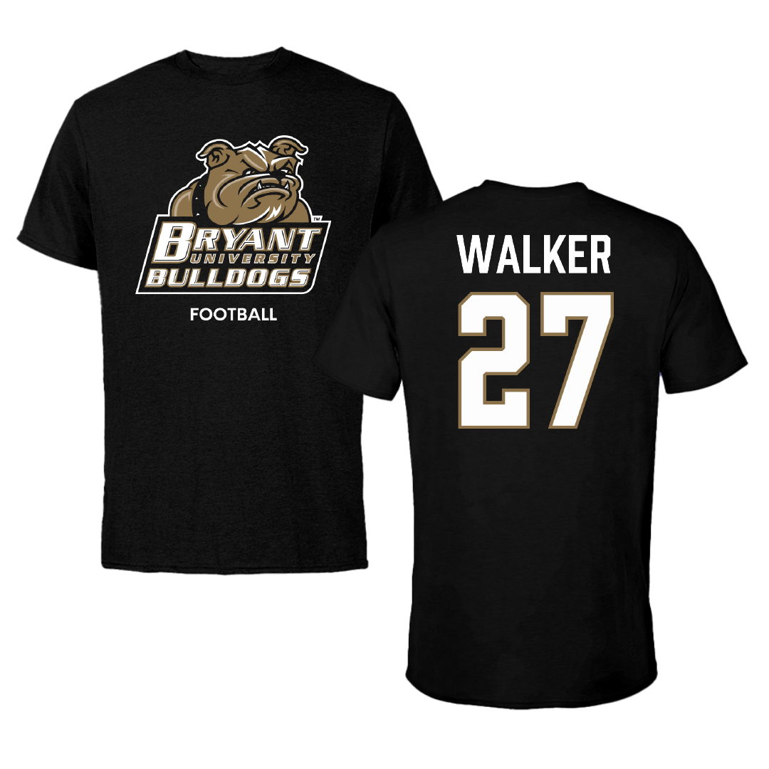 Bryant University Football Black Tee - #27 Dedric Walker