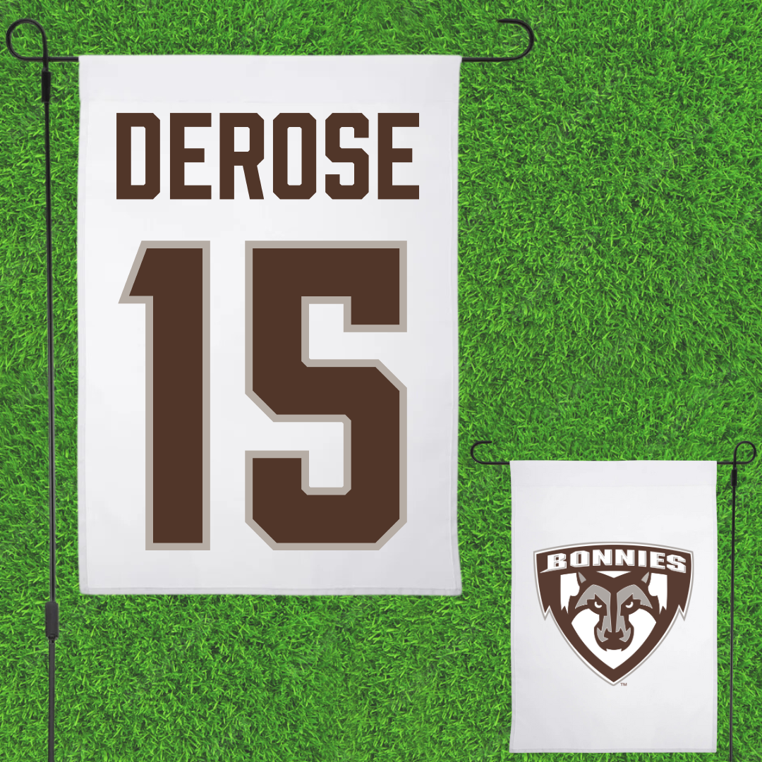 St. Bonaventure University Basketball White Garden Flag - #15 Jack DeRose