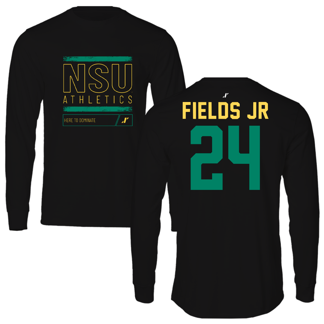 Norfolk State University Basketball Black Dominate Performance Long Sleeve - #24 Chris Fields Jr