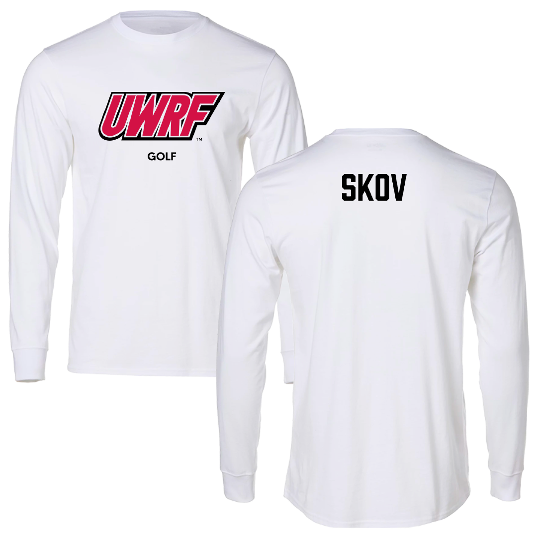 University of Wisconsin-River Falls Golf (W) White Performance Long Sleeve - Lauren Skov