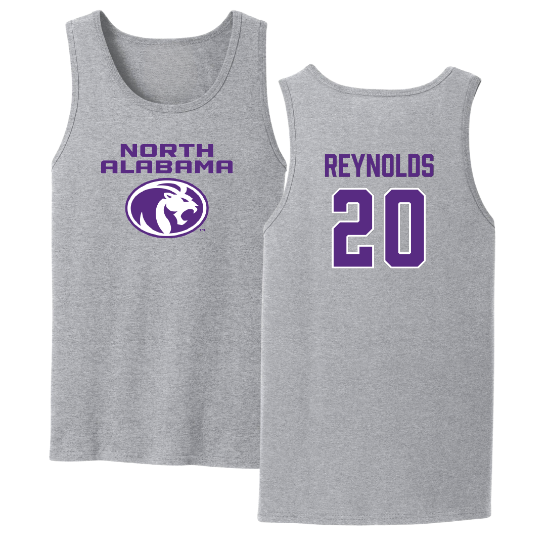 University of North Alabama Soccer Sport Gray Tank Top - #20 Maddie Reynolds