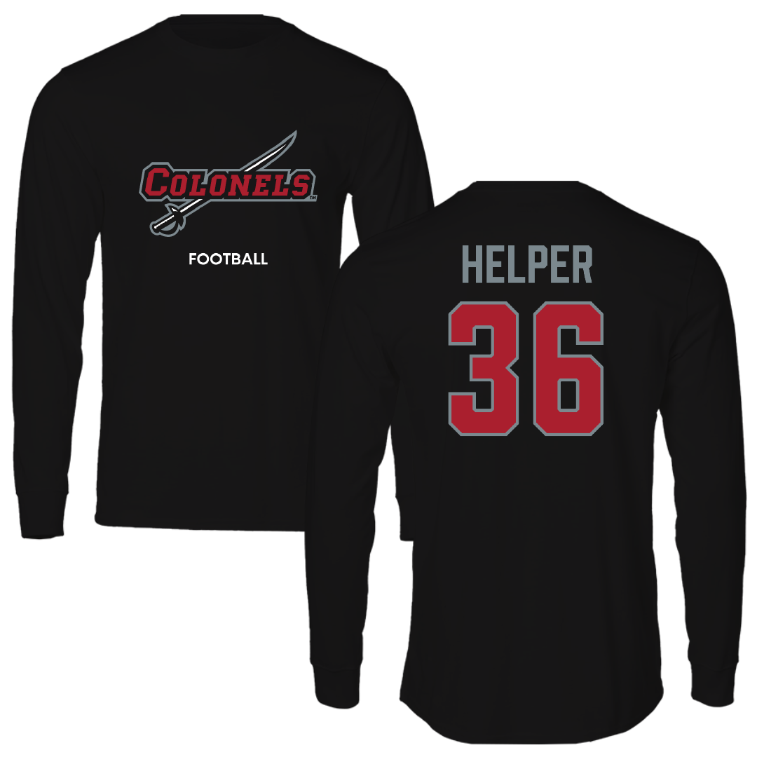 Nicholls State University Football Black Colonels Performance Long Sleeve - #36 Justin Helper