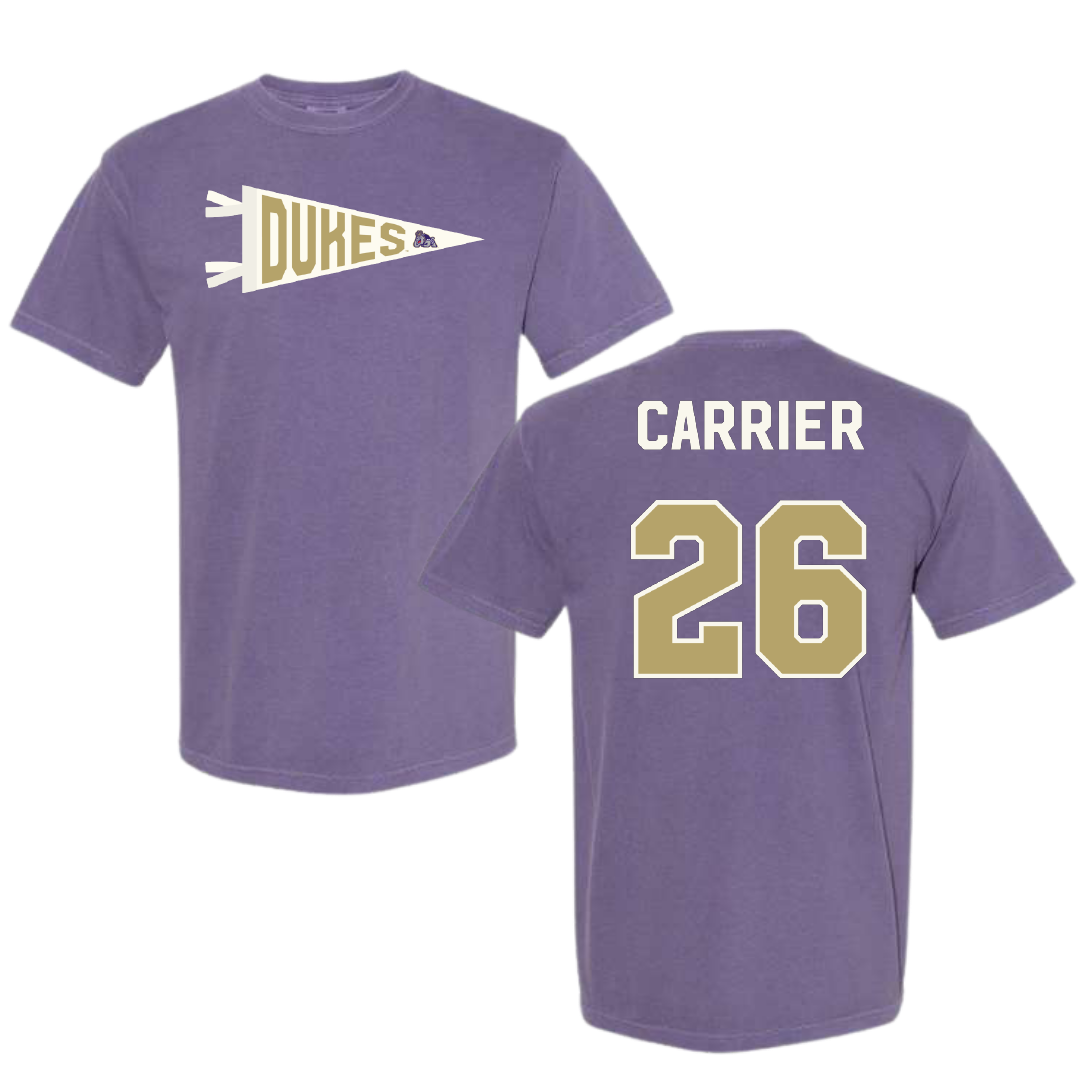 James Madison University Softball Purple Pennant Comfort Colors Tee - #26 Kate Carrier