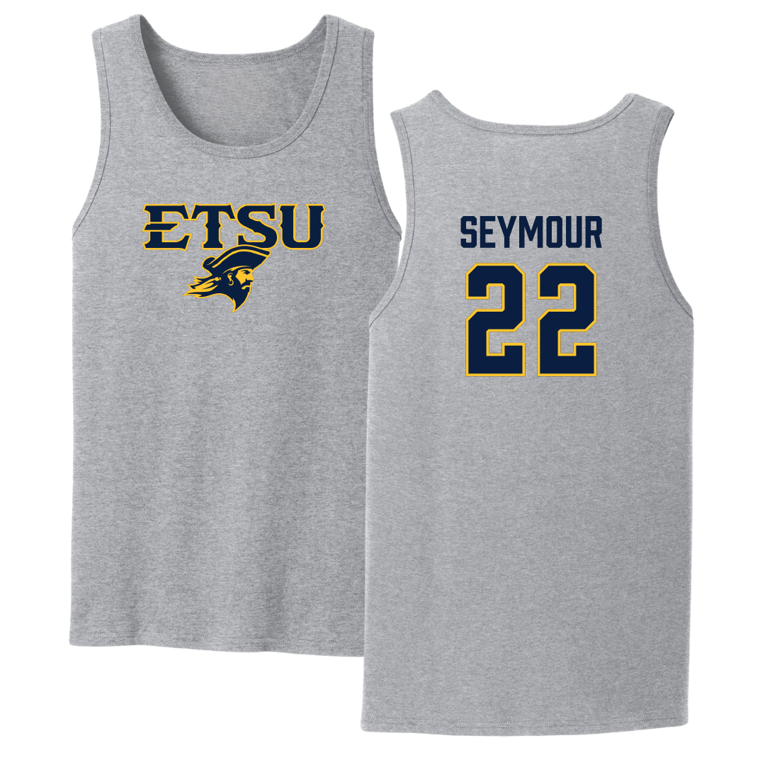 East Tennessee State University Basketball Sport Gray Tank Top - #22 Jaden Seymour